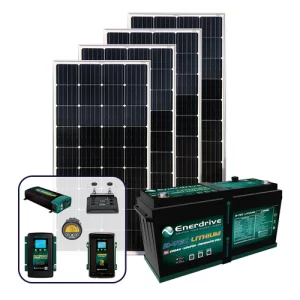 Enerdrive 200Ah Off-Grid 40A AC & DC Charging Bundle, with 720W of Solar Panels and 2000W Inverter