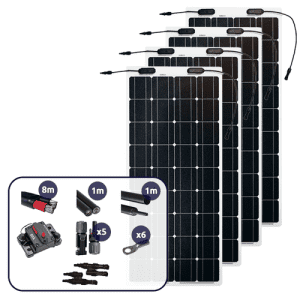 Sunman eArc 4 x 185W Flexible Solar Panel with Wiring Kit
