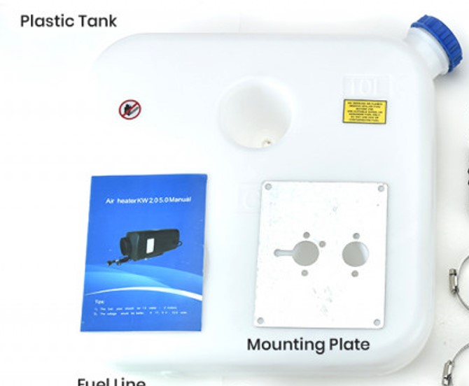 heater fuel tank and mounting plates