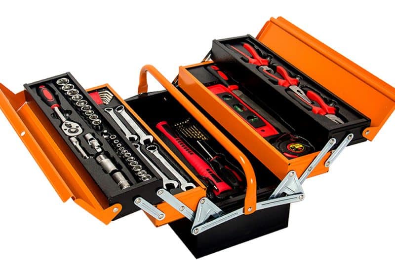 BULLET 118pc Metal Cantilever Tool Kit Box Set Black & Orange